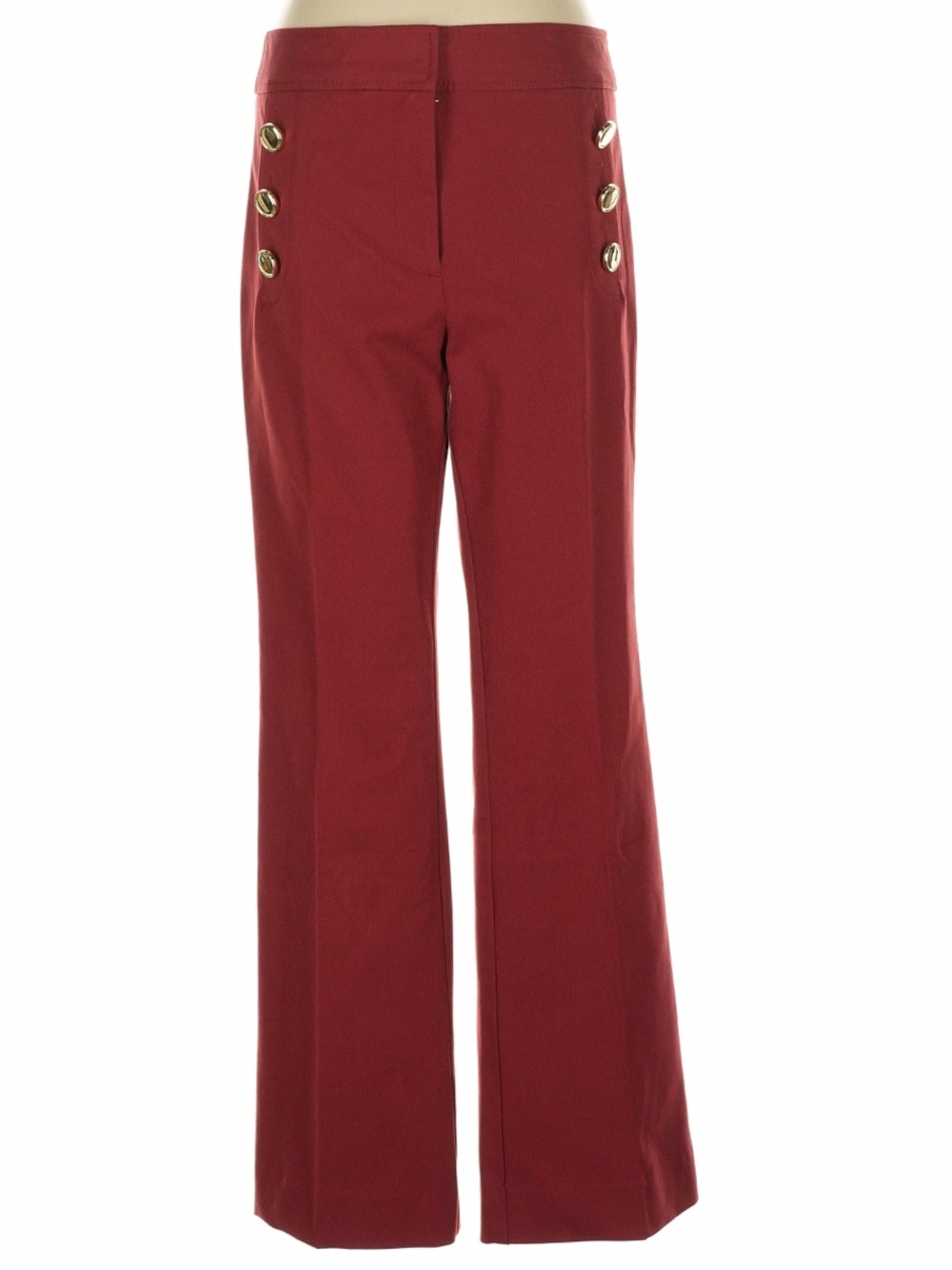 NWOT Derek Lam 10 Crosby Red Sailor Button Wide Leg Pants Approx Size 6 Elegant
